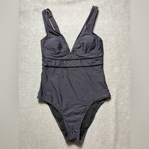 Cupshe Gray Swimsuit size small‎ one piece swim pool summer vacation NEW